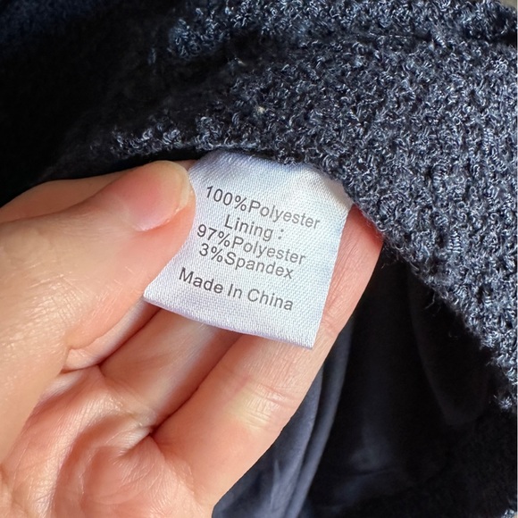 Tuckernuck Navy Tie Tweed Kelly Dress, Navy Blue Boxy Dress, Size Medium - Picture 15 of 16